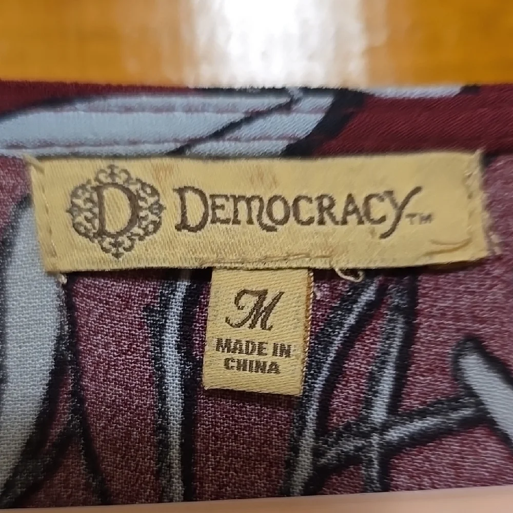 Democracy Red Blouse Long Sleeve M - Picture 2 of 4